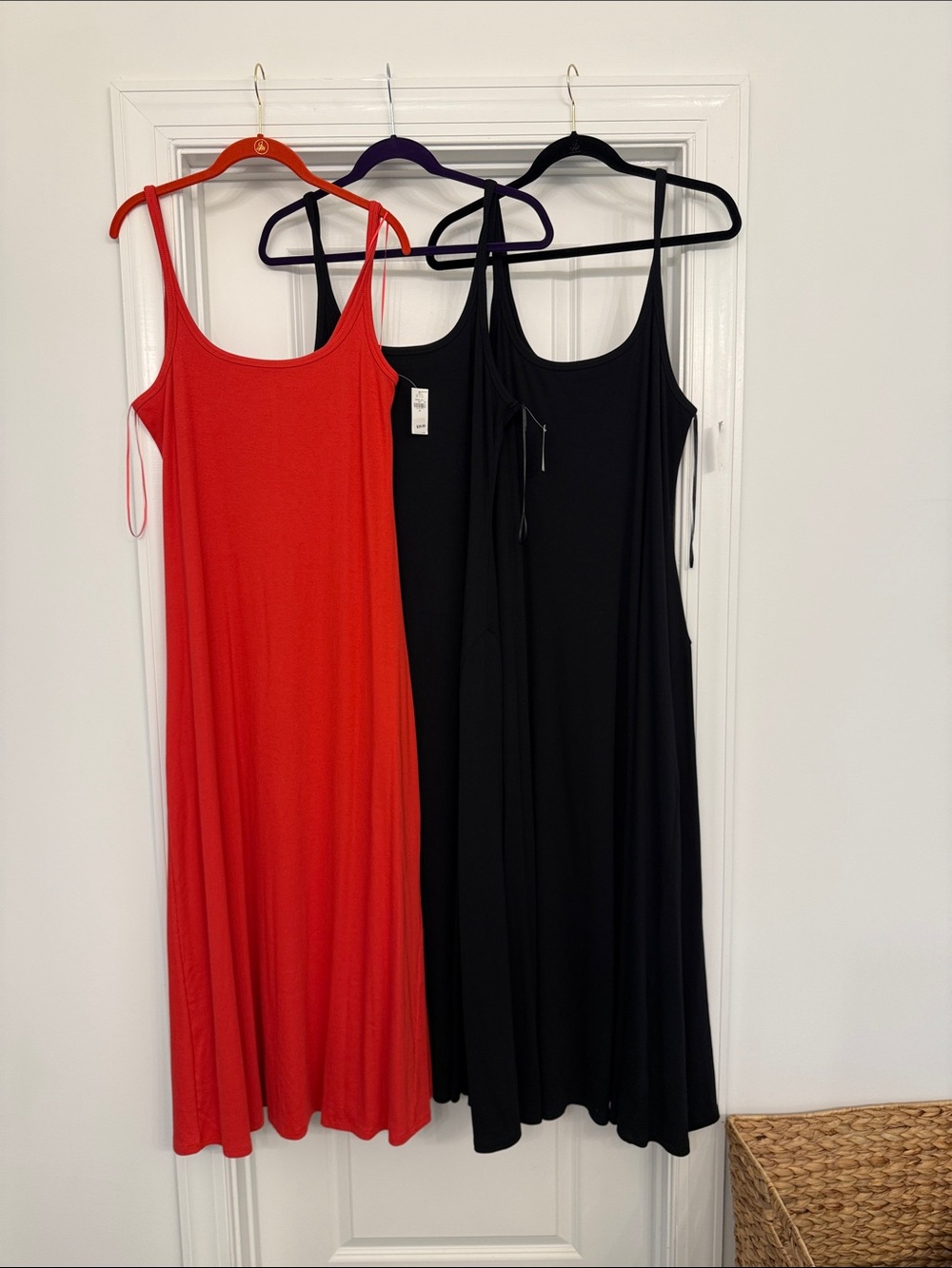 Old Navy Women's Scoop Neck Maxi Dress - Red and Black XL, and one Black XXL